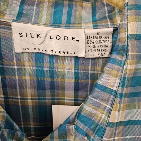NWT - Silk Shantung "Silk Lore by Beth Terrell" Blouse - Size 1X - Picture 5 of 10
